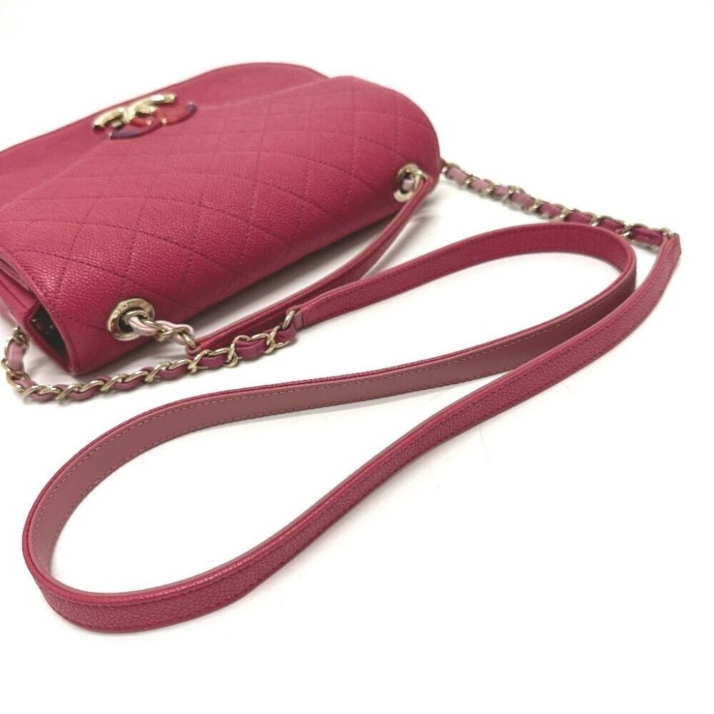 CHANEL CC Mark CC coil Bag 2WAY Chain Shoulder Bag Caviar Leather Pink - Picture 7 of 14